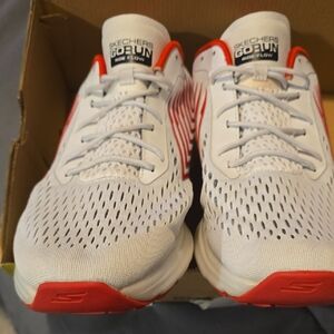 Skechers Go Run Ride Flow Grey and Red Athletic Shoes